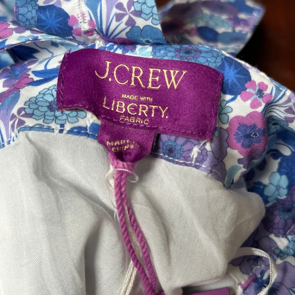 J. Crew Liberty Print Cotton Dress Adjustable Straps Open Back Pockets Size 6 - Picture 13 of 17